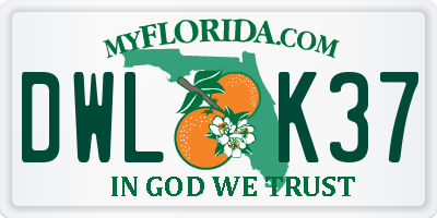 FL license plate DWLK37