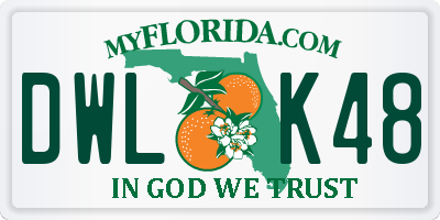 FL license plate DWLK48