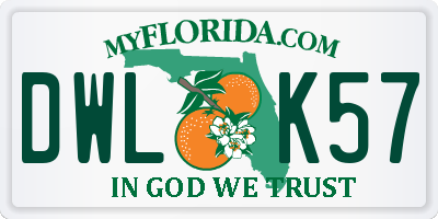 FL license plate DWLK57