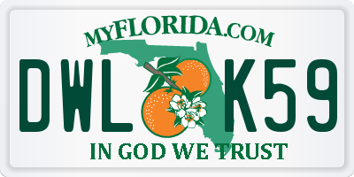 FL license plate DWLK59