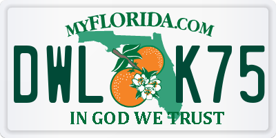 FL license plate DWLK75