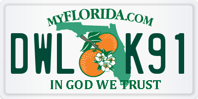 FL license plate DWLK91