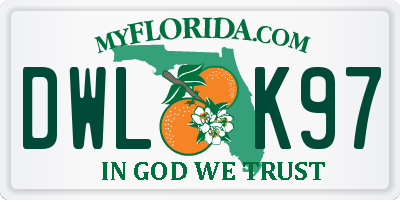 FL license plate DWLK97