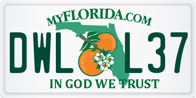 FL license plate DWLL37