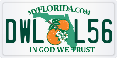 FL license plate DWLL56