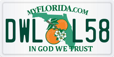 FL license plate DWLL58