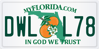 FL license plate DWLL78