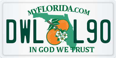 FL license plate DWLL90