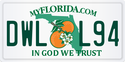 FL license plate DWLL94