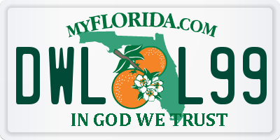 FL license plate DWLL99