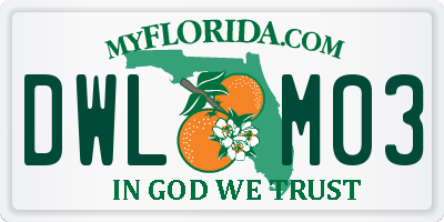 FL license plate DWLM03