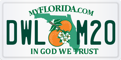 FL license plate DWLM20