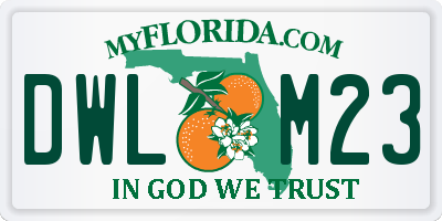 FL license plate DWLM23