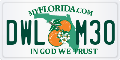 FL license plate DWLM30
