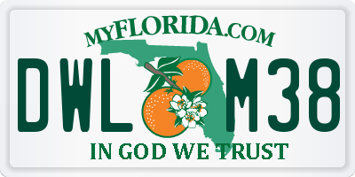 FL license plate DWLM38