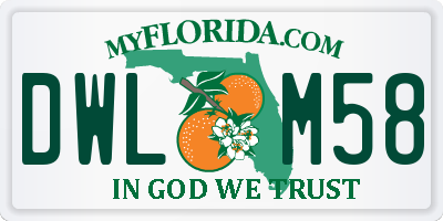 FL license plate DWLM58