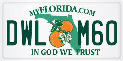 FL license plate DWLM60