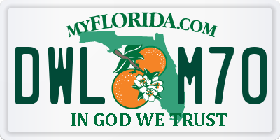 FL license plate DWLM70