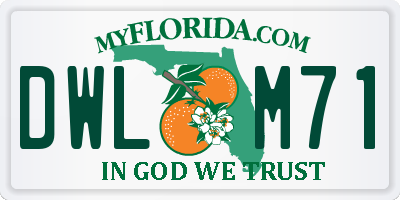 FL license plate DWLM71