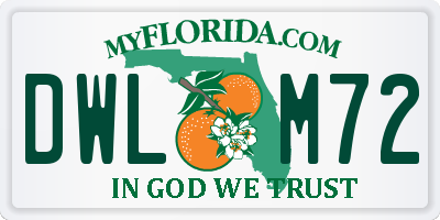 FL license plate DWLM72