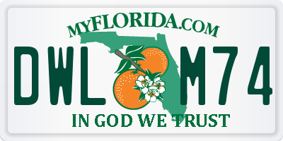FL license plate DWLM74