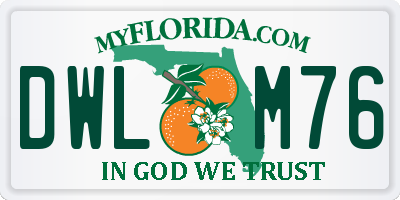 FL license plate DWLM76