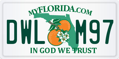 FL license plate DWLM97