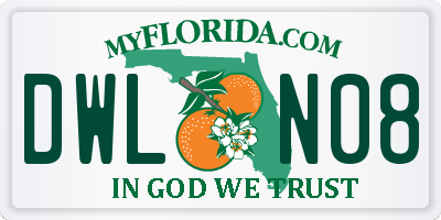 FL license plate DWLN08