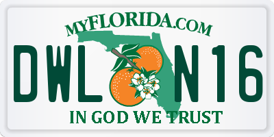 FL license plate DWLN16
