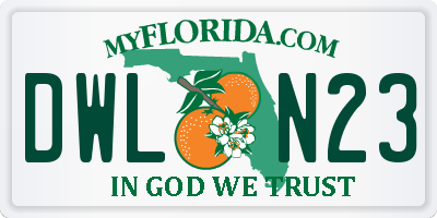 FL license plate DWLN23