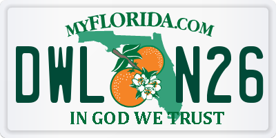 FL license plate DWLN26