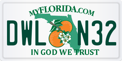 FL license plate DWLN32