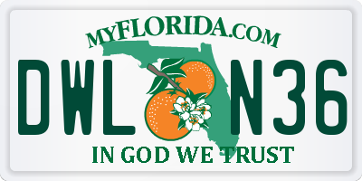FL license plate DWLN36