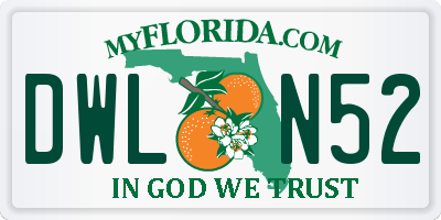 FL license plate DWLN52