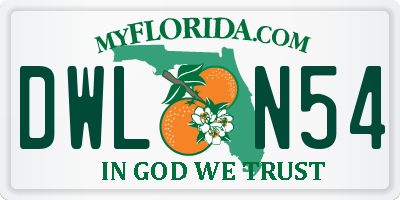 FL license plate DWLN54