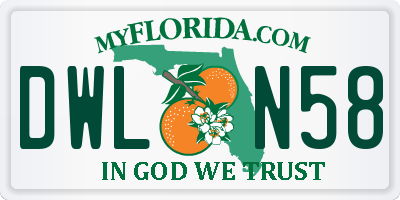 FL license plate DWLN58