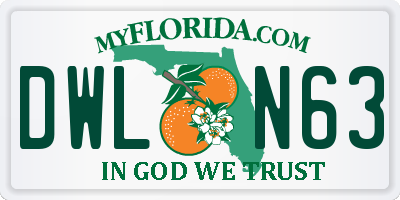 FL license plate DWLN63