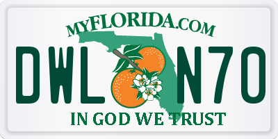 FL license plate DWLN70