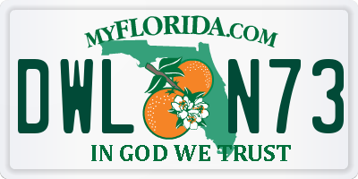 FL license plate DWLN73