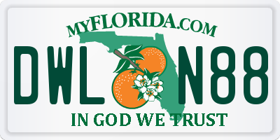 FL license plate DWLN88