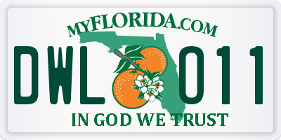 FL license plate DWLO11