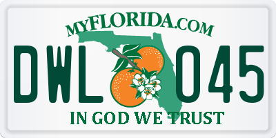FL license plate DWLO45