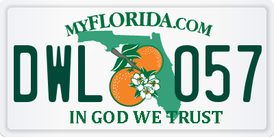 FL license plate DWLO57
