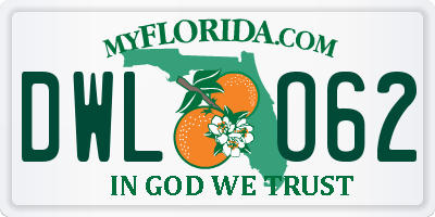 FL license plate DWLO62