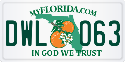 FL license plate DWLO63