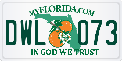 FL license plate DWLO73
