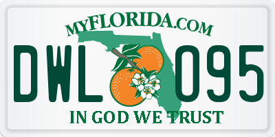 FL license plate DWLO95