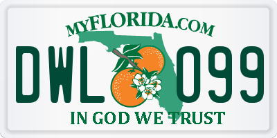 FL license plate DWLO99