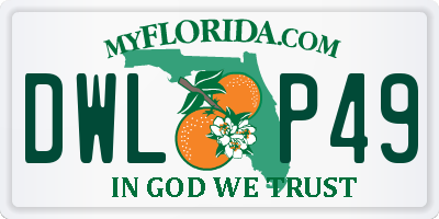 FL license plate DWLP49