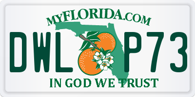 FL license plate DWLP73